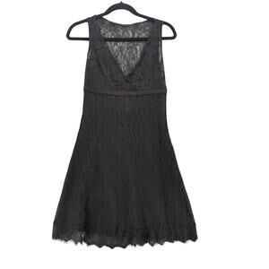 Odille Dress Womens 4 Black LBD Lace Mini Anthropologie Feminine HOCO Romantic